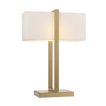 Wokingham Table Table light Brushed aged brass plate & ivory cotton mix