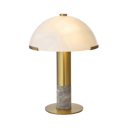 Monmouth Table Table light Warm brass plate, grey marble & opal glass