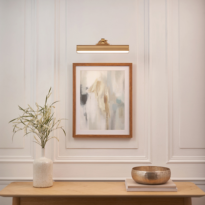 Grantham Picture Light Wall light Warm brass plate & frosted pc