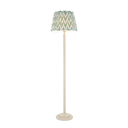 Braintree Floor Floor light Satin almond white paint & cotswold green fabric