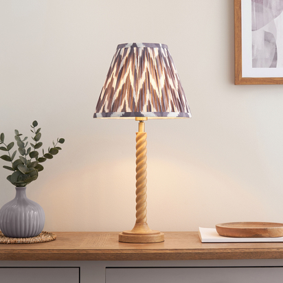 Broadstairs Table Table light Oak effect resin & pearl grey fabric