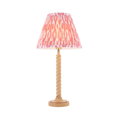 Yarmouth Table Table light Oak effect resin & coral pink fabric