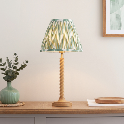 Burnham Table Table light Oak effect resin & cotswold green fabric