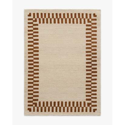 Farrow Ivory & Brown Easy Care Wool Rug - 150 x 215 cm - All-In-One-Rug