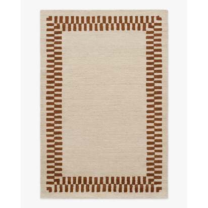 Farrow Ivory & Brown Easy Care Wool Rug - 185 x 275 cm - All-In-One-Rug
