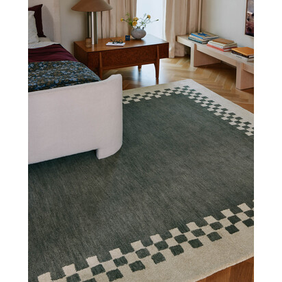Callum Mineral Teal & Ivory Easy Care Wool Rug - 185 x 275 cm - All-In-One-Rug