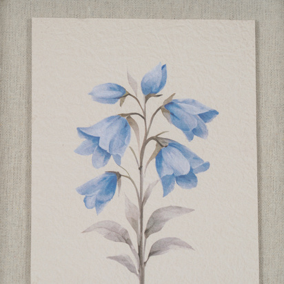 Rosalie Textured Paper Bluebell in Mirrored Frame