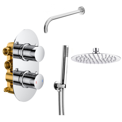 Nina Concealed Shower Valve, 200mm Head & Handset - 300mm Wall Arm