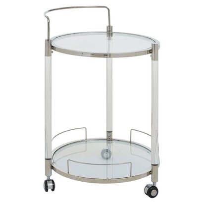 Elewick 2 Tier Round Glass Drinks Trolley