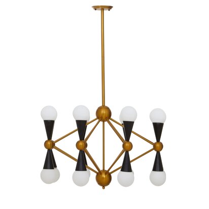 Penisstead Brass And Black 16 Bulb Statement Pendant Light
