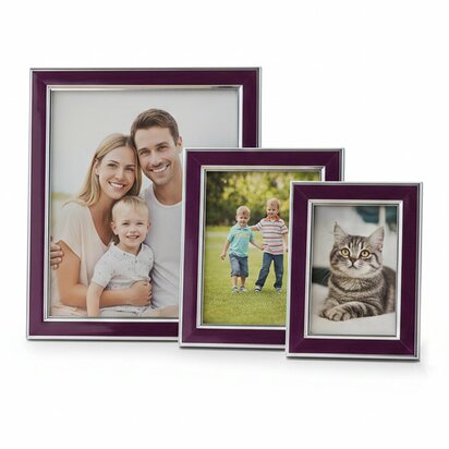 Calorden Purple and Silver Photo Frames - Set of 3