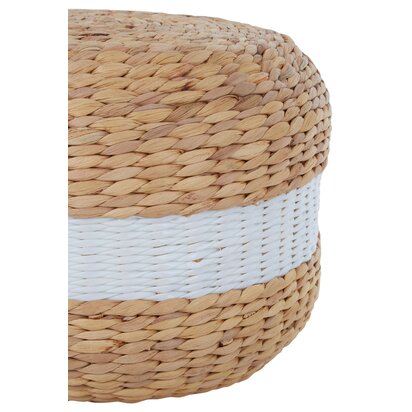 Caleycombe Water Hyacinth Pouffe with White Stripe