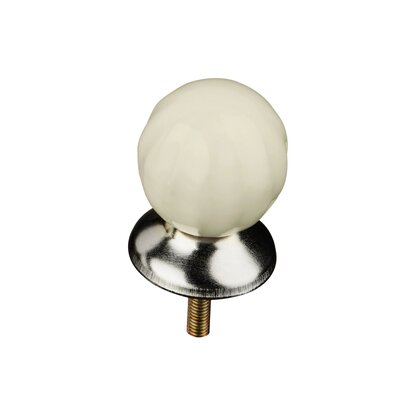 Set of 4 Retro Style Ivory Ceramic Drawer Knobs