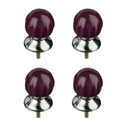 Set of 4 Retro Style Purple Drawer Knobs