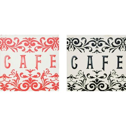 Red and Black Assorted Cafe Canvas Print