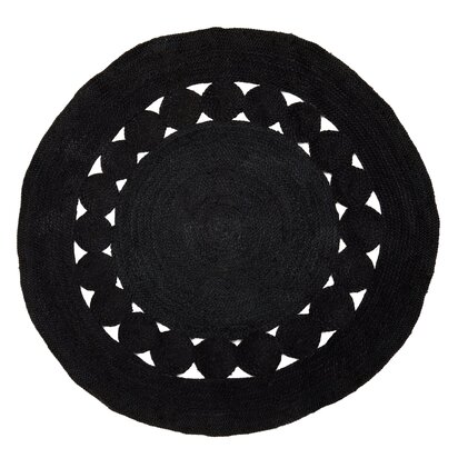 Niaestead Demir Round Black Jute Rug