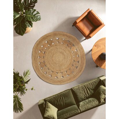 Niaestead Demir Round Natural Jute Rug
