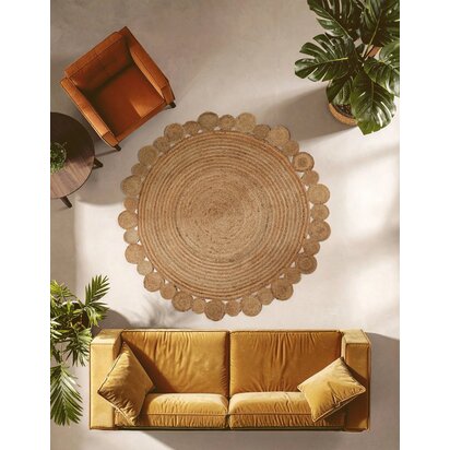 Niaestead Demir Round Jute Rug with Circular Edges
