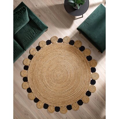 Niaestead Demir Large Natural And Black Jute Rug