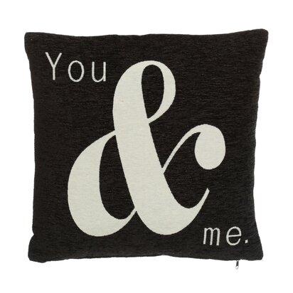 Linumere 'You & Me' Black Cushion