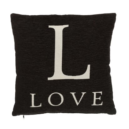 Linumere 'Love' Black Cushion