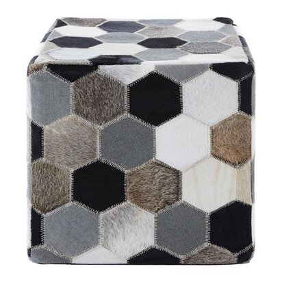 Cleonwell Leather Patchwork Pouffe