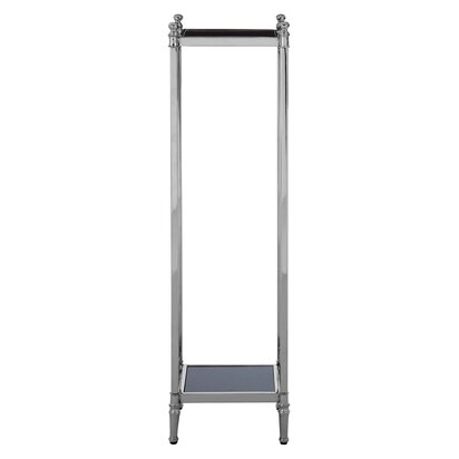 Verorden Black Mirrored Glass and Nickel Finish Plant Stand