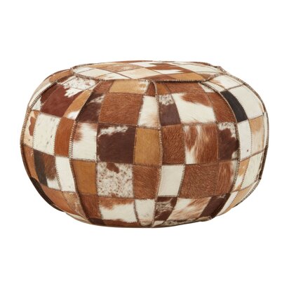Priagate Leather Patchwork Pouffe