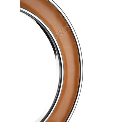 Prionell Tan Genuine Leather Wall Mirror