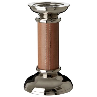 Prionell Genuine Tan Leather Small Candle Holder