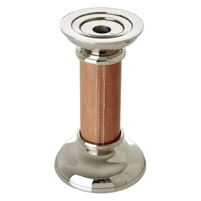 Prionell Genuine Tan Leather Small Candle Holder