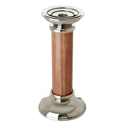 Prionell Genuine Tan Leather Large Candle Holder