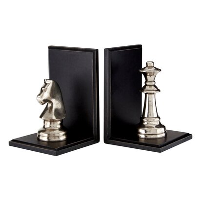 Rosisfield Townhouse Set of 2 Silver Chess Piece Bookends