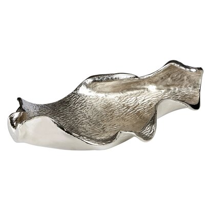 Viowana Textured Nickel Finish Large Leaf Dish