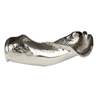 Viowana Textured Nickel Finish Large Leaf Dish