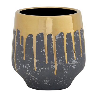 Monamont Small Grey and Gold Finish Planter
