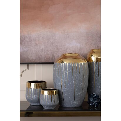 Monamont Small Grey and Gold Finish Planter