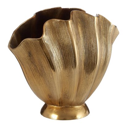 Mararham Small Gold Finish Fluted Vase