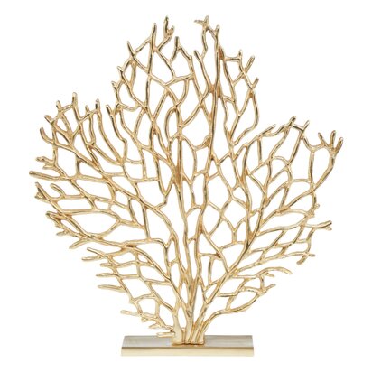 Weseford Large Gold Finish Coral Sculpture