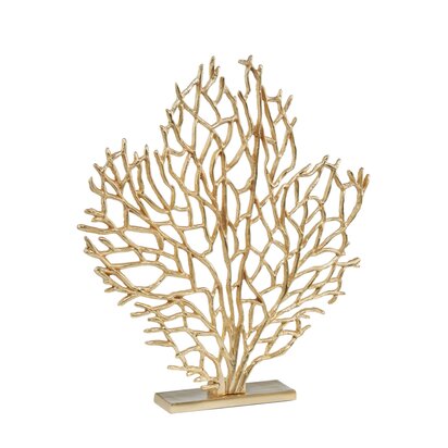 Weseford Large Gold Finish Coral Sculpture