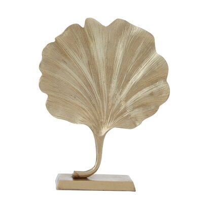 Weseford Gold Finish Ginkgo Leaf Sculpture