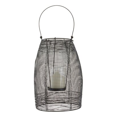 Glenoana Black Woven Wire Small Lantern with Glass Insert