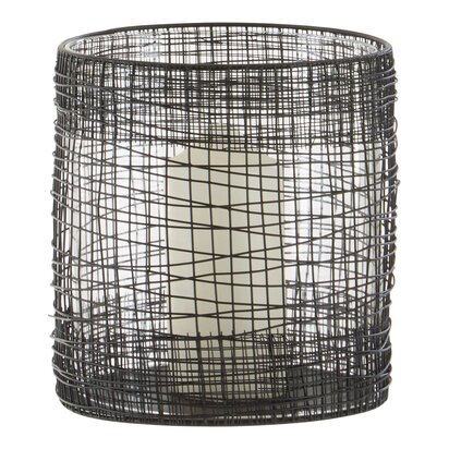 Glenoana Woven Wire Candle Holder with Glass Insert