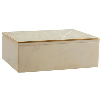 Corarwell Large White Marble Trinket Box