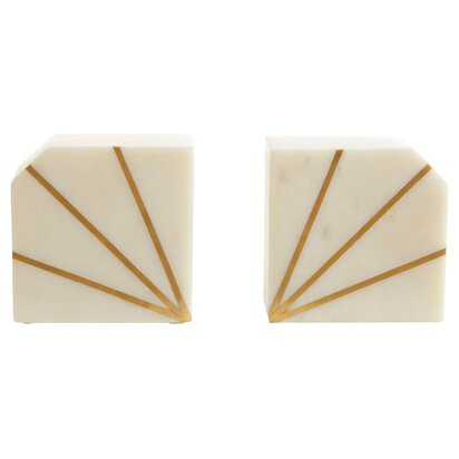 Corarwell White Marble and Gold Bookends