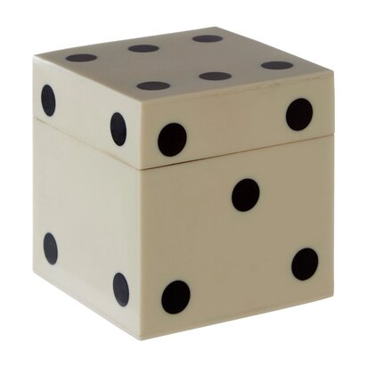 Prionell Games White and Black Dice Box with 5 Dice