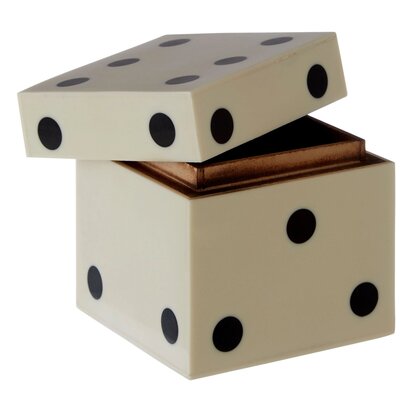 Prionell Games White and Black Dice Box with 5 Dice