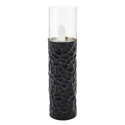Delewick Black and Gold Large Floor Standing Hurricane Candle Holder