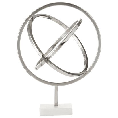 Siaonley Silver Finish Spiral Sculpture with Marble Base