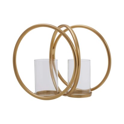 Siaermont Medium Gold Finish Double Candle Holder